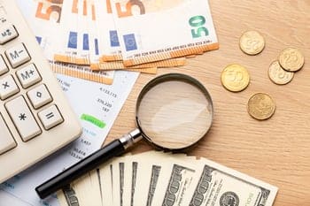 calculatrice avec de l'argent à côté pour montrer que l'on surveille davantage sa trésorerie